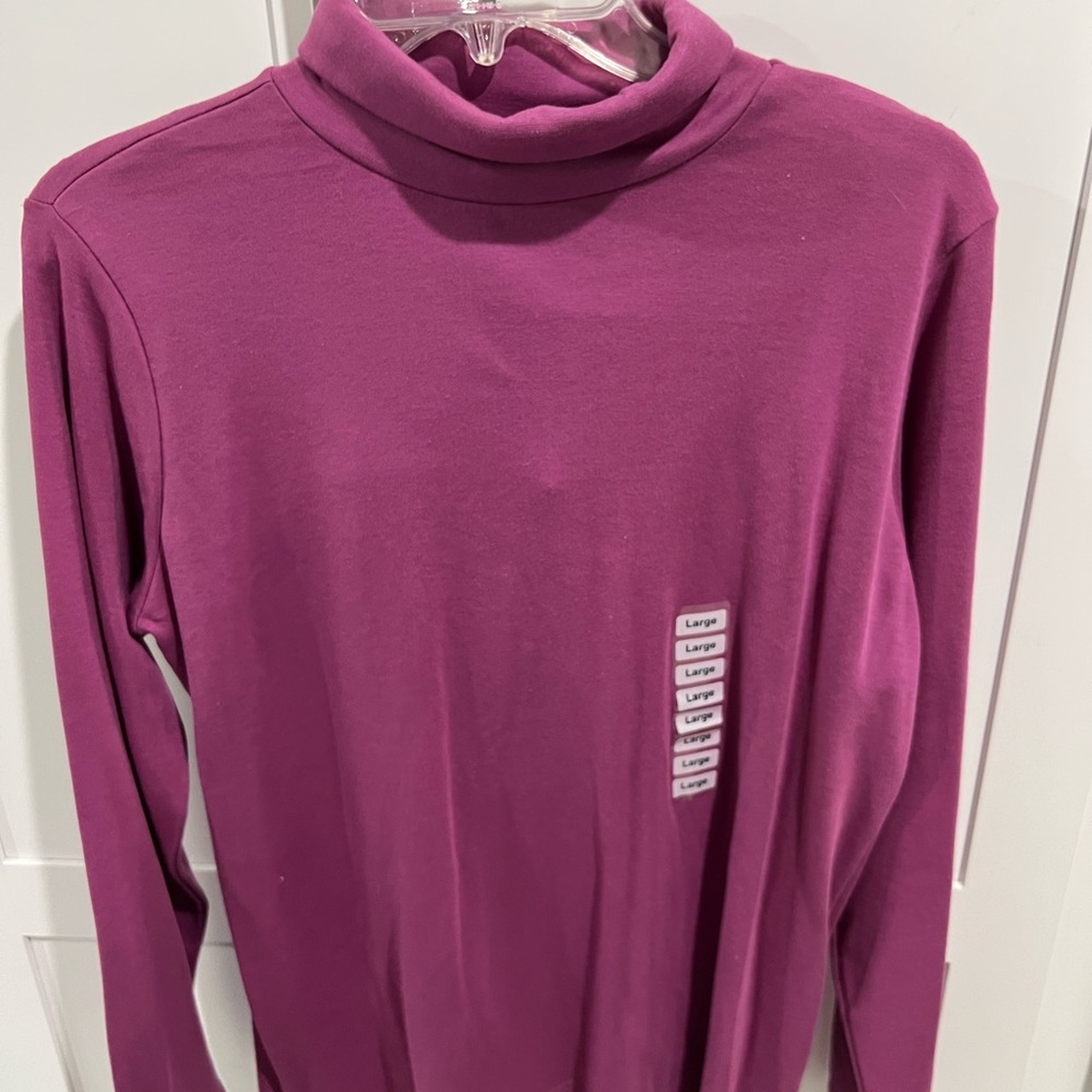 Charter Club Women's Purple Turtleneck Top